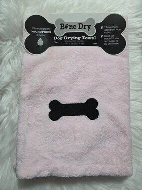 Bone Dry Pale Pink Dog Drying Towel